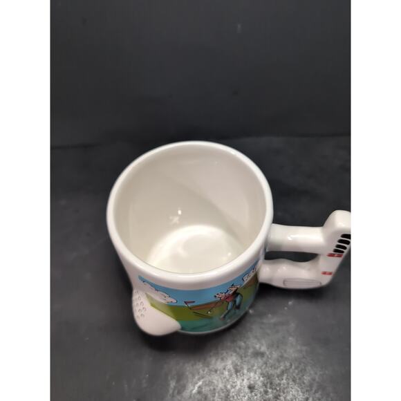 Golfing Ceramic Coffee Mug, 3D Golf Ball Club Handle, Vtg Golf Cup, Golfer Gift - Picture 5 of 9